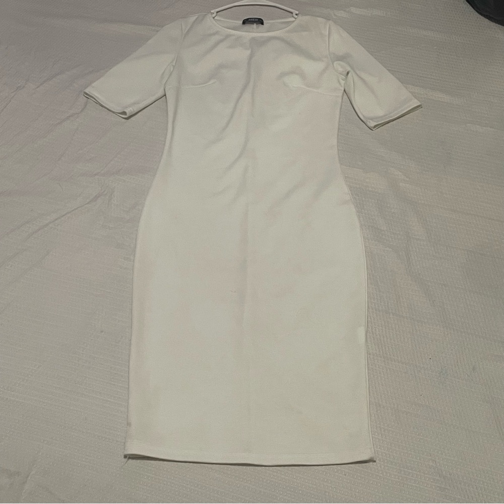 SHEIN Elegant Cream Long Sleeve Dress